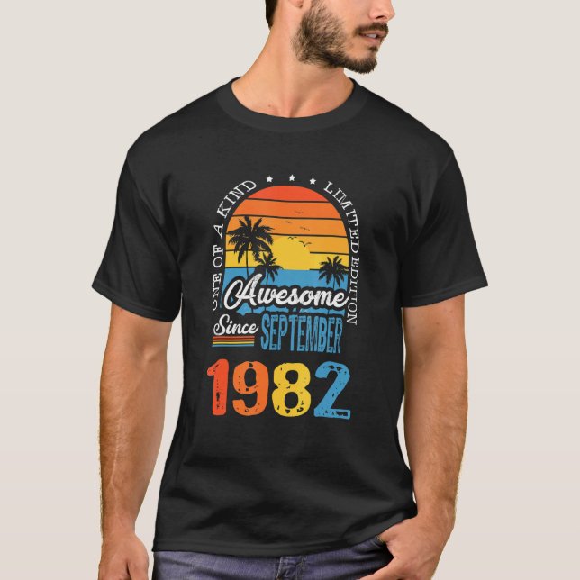 Camiseta 40 Años de antigüedad Maravilloso septiembre 1982  (Anverso)
