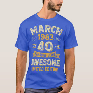 Camiseta 40 años de asombrosa cosecha Marzo 1983 40º cumple