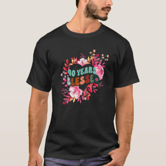 Camiseta 40 años de celebración de cumpleaños de flores de