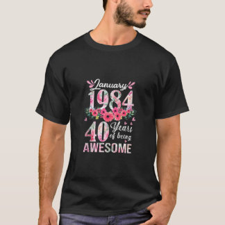 Camiseta 40 Años De Edad Hecho En Enero De 1984 40º Nacimie