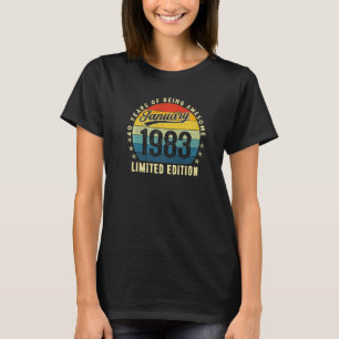Camiseta 40 años de edad increíble desde enero de 1983 40º