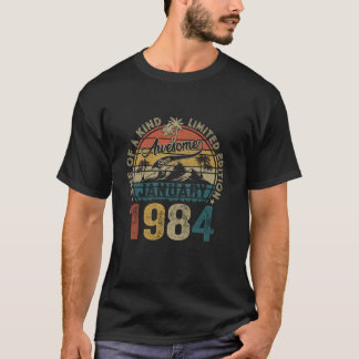 Camiseta 40 años de edad increíble desde enero de 1984 rega