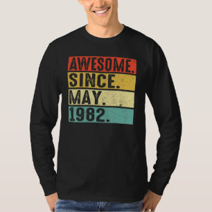 Camiseta 40 años de edad increíble desde mayo de 1982 40º c
