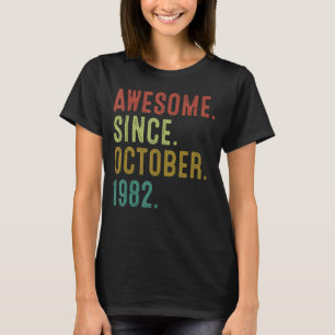 Camiseta 40 años de edad increíble desde octubre de 1982 40
