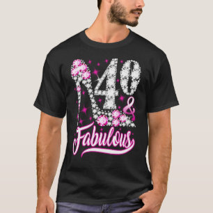 Camiseta 40 años de edad y fabuloso 40 años de fiesta rosad