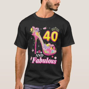 Camiseta 40 Años De Edad Y Fabuloso Zapato Floral 30 Nacimi