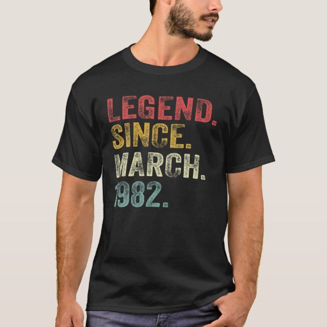 Camiseta 40 Años De Leyenda Desde Marzo De 1982 40º Cumplea (Anverso)