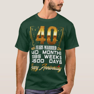 Camiseta 40 años de matrimonio gracioso 40 años de Boda