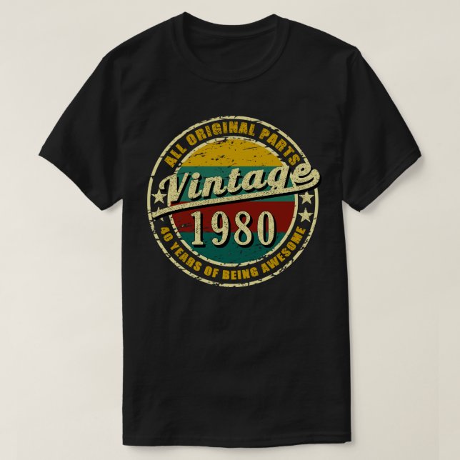 Camiseta 40 años de ser asombrosa todas las partes original (Diseño del anverso)