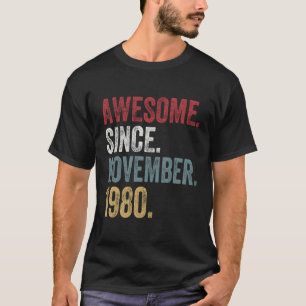 Camiseta 40 Años Desde Noviembre De 1980 40 Años De Edad