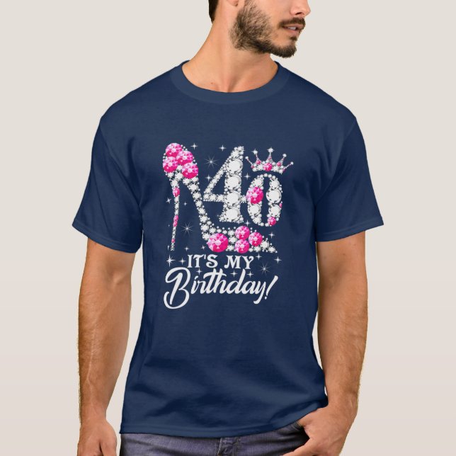 Camiseta 40 años es mi 40 cumpleaños gracioso diam rosado (Anverso)