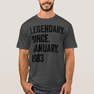 Camiseta 40 años legendarios desde enero de 1983 40º nacimi