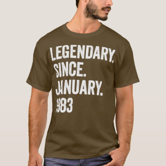Camiseta 40 años legendarios desde enero de 1983 40º nacimi