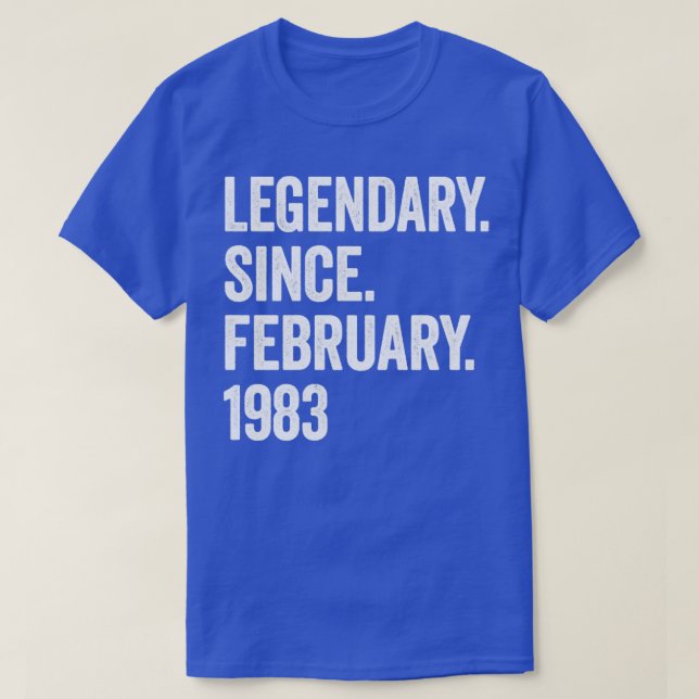 Camiseta 40 años legendarios desde febrero de 1983 40º naci (Diseño del anverso)