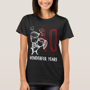 Camiseta 40 Años Maravillosos. 40º aniversario Boda