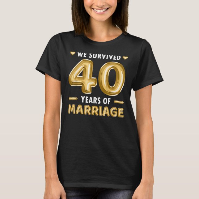 Camiseta 40 años Matrimonio 40 años de Boda Gracioso M (Anverso)