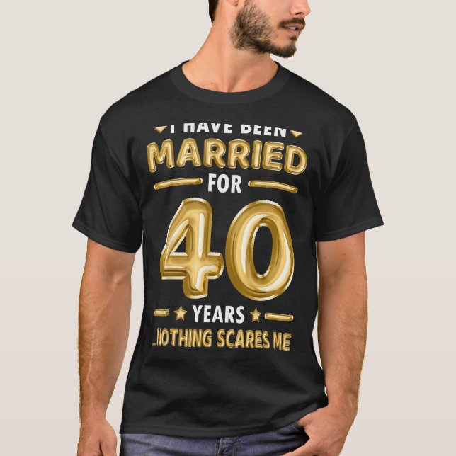 Camiseta 40 años Matrimonio 40 años de Boda Gracioso M (Anverso)