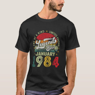 Camiseta 40 Años Nacido En Enero De 1984 40º Cumpleaños Gi