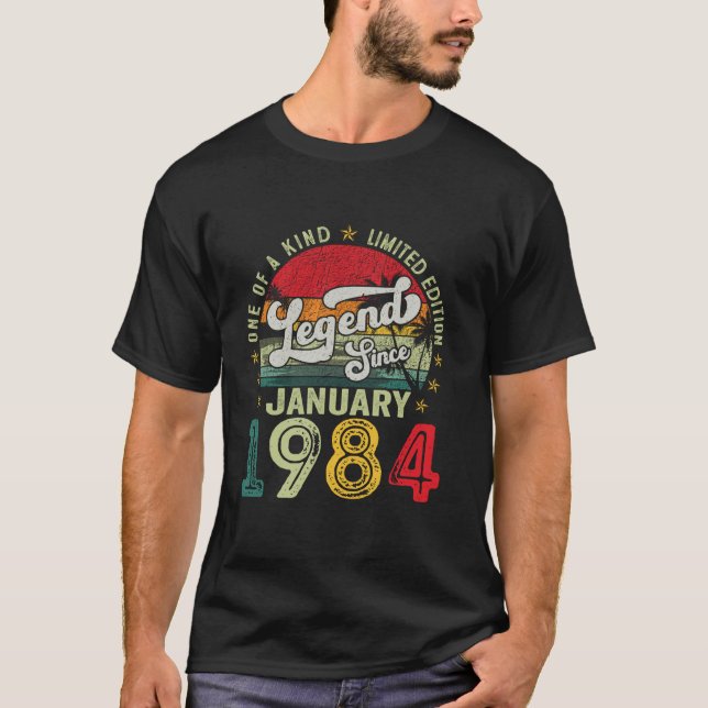 Camiseta 40 Años Nacido En Enero De 1984 40º Cumpleaños Gi (Anverso)