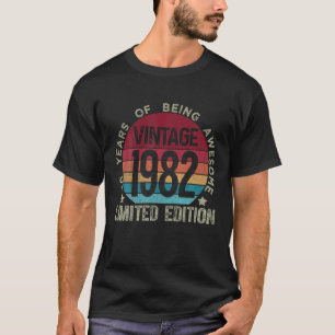Camiseta 40 Años Vintage 1982 Edición Limitada 40º Nacimien