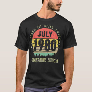 Camiseta 40 Años Vintage Fabulosos Julio 1980 Cuarenta