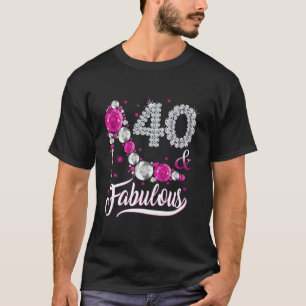 Camiseta 40 años y fabuloso feliz 40 cumpleaños