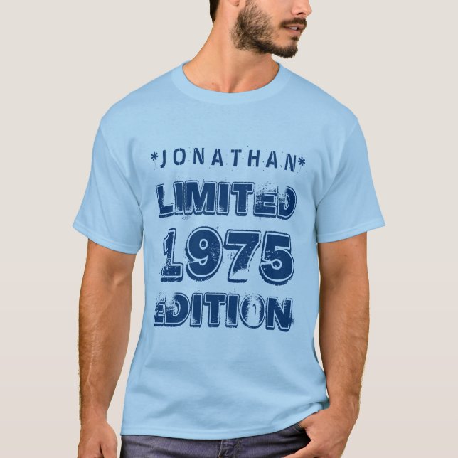 Camiseta 40 cumpleaños, 1975, edición limitada, Personaliza (Anverso)
