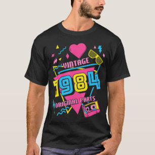 Camiseta 40. Cumpleaños 1984. Amo los 80.