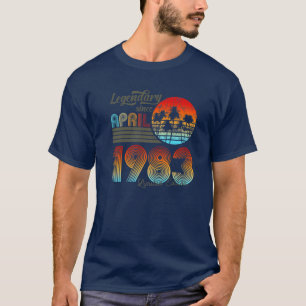 Camiseta 40. Cumpleaños 40 Legendario Desde Abril De 1983