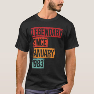 Camiseta 40 Cumpleaños 40 Legendario Desde Enero De 1983
