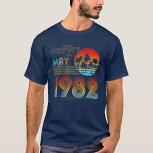 Camiseta 40. Cumpleaños 40 Legendario Desde Mayo De 1982