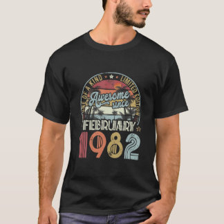 Camiseta 40 Cumpleaños Febrero 1982 Decoración Hombres Muje
