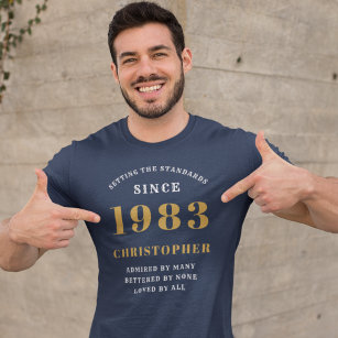 Camiseta 40 cumpleaños nacido en 1983 Añadir nombre a camis