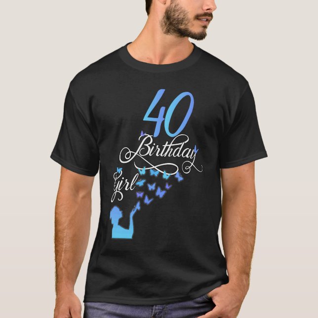 Camiseta 40 cumpleaños número 40 de las mujeres 1982 (Anverso)