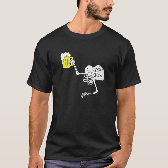 Camiseta 40 cumpleaños R I P 30's Tombstone (Anverso)