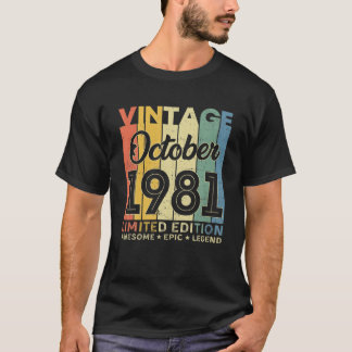 Camiseta 40. Decoración De Cumpleaños Octubre 1981 Hombres