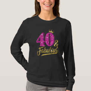 Camiseta 40 Fabuloso cumpleaños número 40 para las mujeres 