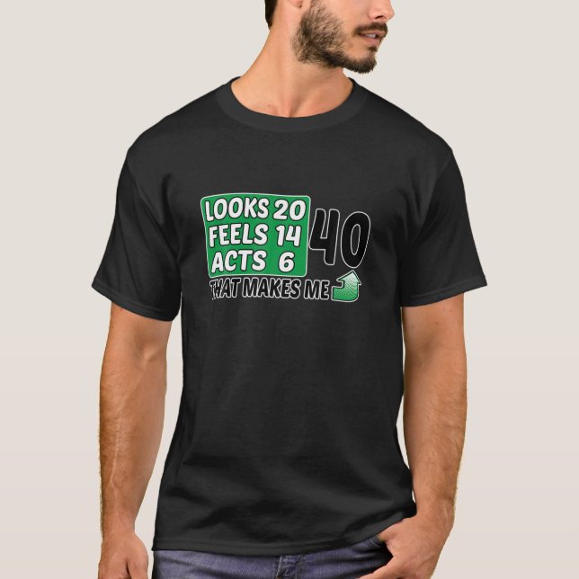 Camiseta 40 Miradas, Sentimientos, Actos, Cumpleaños, Cumpl (Anverso)