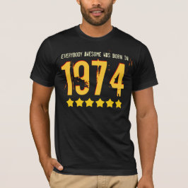 Camiseta 40.o Impresionante del cumpleaños llevado 1974 o