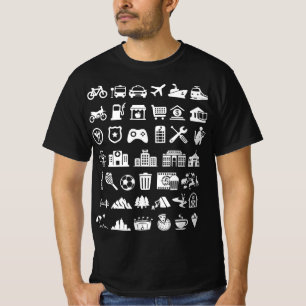 CAMISETA 40 REGALO DE FONDO DE VIAJE DE ICONOS