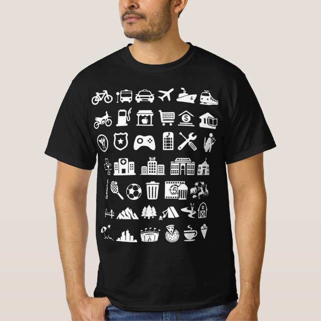 CAMISETA 40 REGALO DE FONDO DE VIAJE DE ICONOS (Anverso)