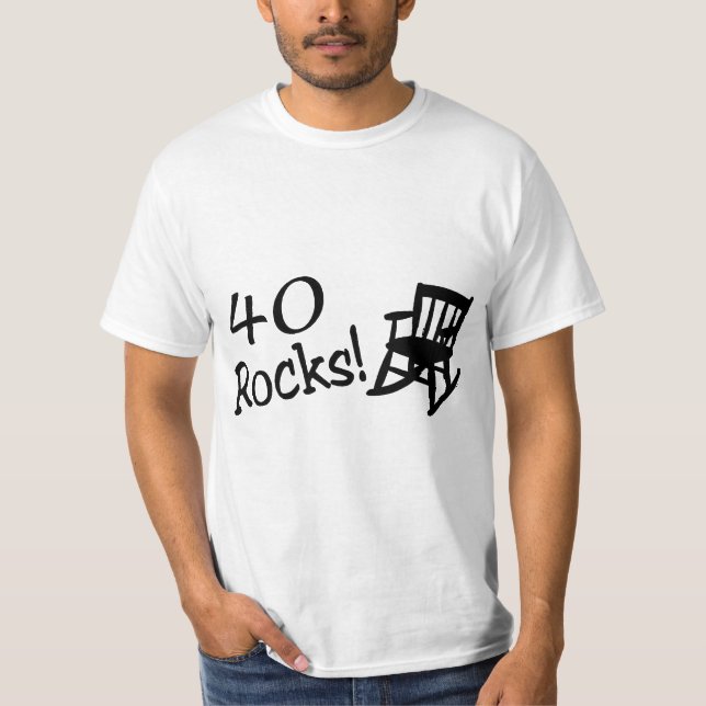 Camiseta 40 rocas (mecedora negra) (Anverso)