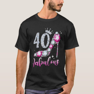 Camiseta 40 Y Fabuloso 40º Cumpleaños De Zapatos De Agujero