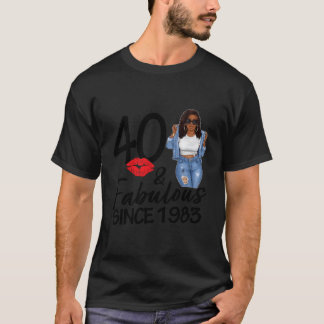Camiseta 40 Y Fabuloso Desde 1983 40 Años Afro-Blac