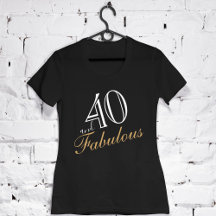 40 y Fabuloso Elegante Guión Blanco Cumpleaños