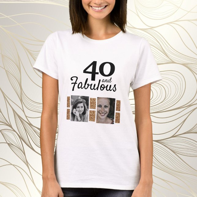 Camiseta 40 y Fabulous Gold Purpurina 2 Foto 40 cumpleaños (Subido por el creador)