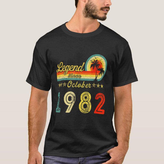 Camiseta 40 Year Old  Awesome Since October 1982 40th Birth (Anverso)