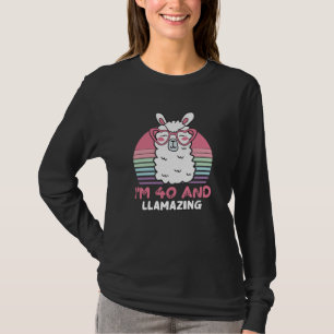 Camiseta 40 Year Old Bday Llamazing 40th Birthday Llama