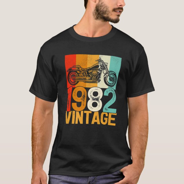 Camiseta 40 Years Old Retro Motorcycle Vintage 1982 40Th Bi (Anverso)