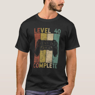 Camiseta 40Th Birthday Gift Level 40 Complete Gamer 40 Year